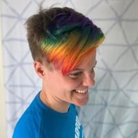 Rainbow hair, Pride hair, hair color, short hair, LGBTQ