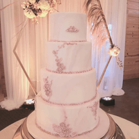 Marble rose gold wedding cake