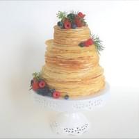 Crepe cake with fresh berries