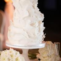 modern torn ruffles cake design