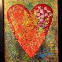 Heart and Flowers - 16" x 22"