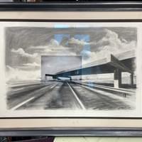 I-95 Southbound. 44"X32" Graphite on Board, Photo Extension