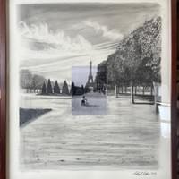 Anatole de France.  Paris.  23"X27". Photo Extension Graphite on Board