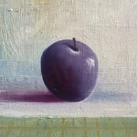 Painting of a Painting of a Plum.  8"X10".  oil on Canvas