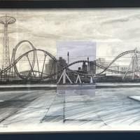 The Thunderbolt, Coney Island.  16"X28" Framed