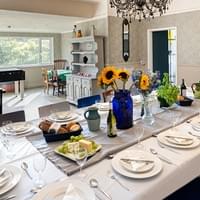 Large dining room table seats 16-18