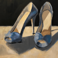 Blue Stilettos - Oil on Panel