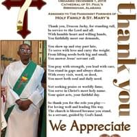 joint Mass appreciation Deacon Jacky Rodgers