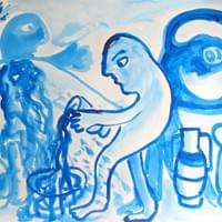 Blue Man and Water