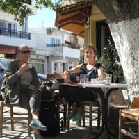 Savouring Greek coffee time in historic village