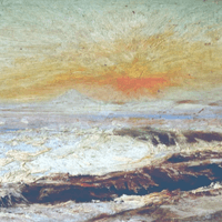 花仙人（加藤長一）作の油彩画。海を描いた作品。oil painting by Hanasennin (Nagakazu Kato),