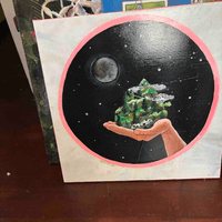 little world in hand 18x18