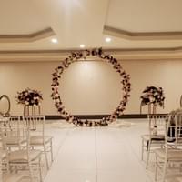 Circle arch for wedding fully designed with flowers
