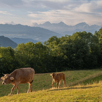 Kühe, Rinder und Kälber