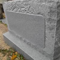 rock pitched granite headstone