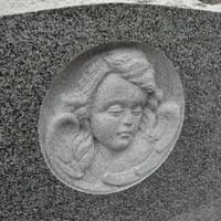 Large Granite Monument with Peaceful Cherub
