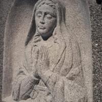 Praying Virgin Mary headstone