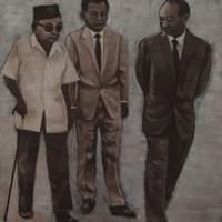 Man in the Middle, Oil on Canvas, 152x122 cm