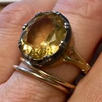 Citrine solitaire ring