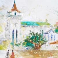 教会のある風景