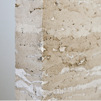 (Detail) 14 layers of. Handwoven cotton, concrete, silver. Size 35.5" x 3.25" x 10.25" 