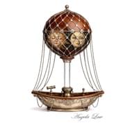 Freestanding: Solid Acrylic Plexiglass join to countersunk connection in wood sphere to fixed base.