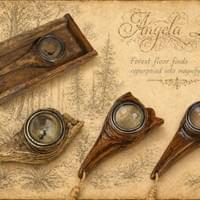 Note: Not miniatures but forest floor natural tree knots made into magnifyers for miniature work/projects