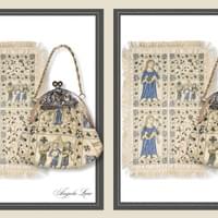 1:12 Scale pieces made with salvaged antique fabrics