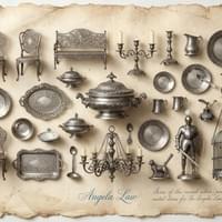 The Silver Project: Ongoing incorporation of antique and new artisan silver work into "The Angela Law Dollhouse"