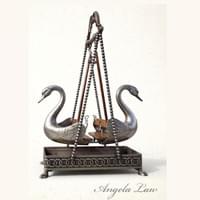 1:12 Scale child doll size two seater Swan ride