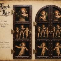 2025 Theme "Three Cherubs" 1:12 Scale aged Door