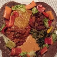 Eritrean dishes served on our homemade injera bread