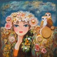 Flower Field and Owl