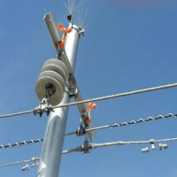 preformed armor rod installation with color-coded identification