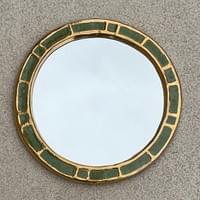 " Engrenages" gilt ceramic and crystallized glass mirror, 1958, Mithé Espelt.