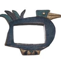 Bird- shaped stoneware mirror, Les Argonautes, Vallaurions 1965.