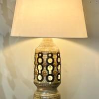 tall glazed and openwork ceramic lamp, Georges Pelletier circa 1975.