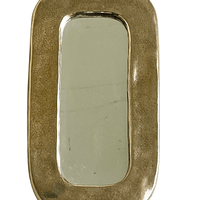 " Oblong"  gilt ceramic mirror, Mithé Espelt