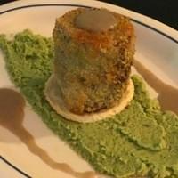 Baby lamb w/ pea paste and red wine sauce