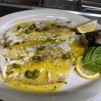 grilled butterfly whole bronzing w EVO lemon sauce