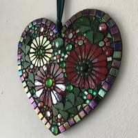 Red Floral Heart, 20 cms