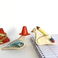 Traffic cone and pencil pigeon