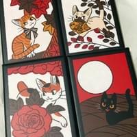 花札缶バッジ