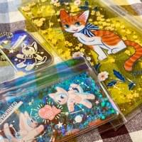 グリッターポーチ＆グリッターオーロラパスケース＆キーホルダー