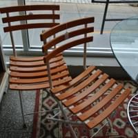orange garden chairs four available $55 each