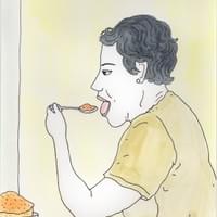 Woman eating water ice
