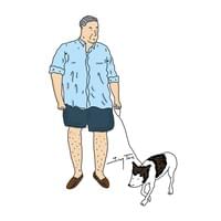 walking dog after work