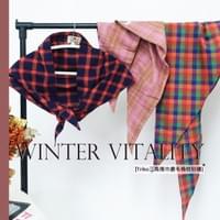 Triko 起毛チェック三角スカーフ