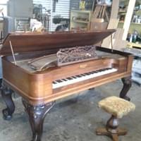 Rosewood upright piano/stool