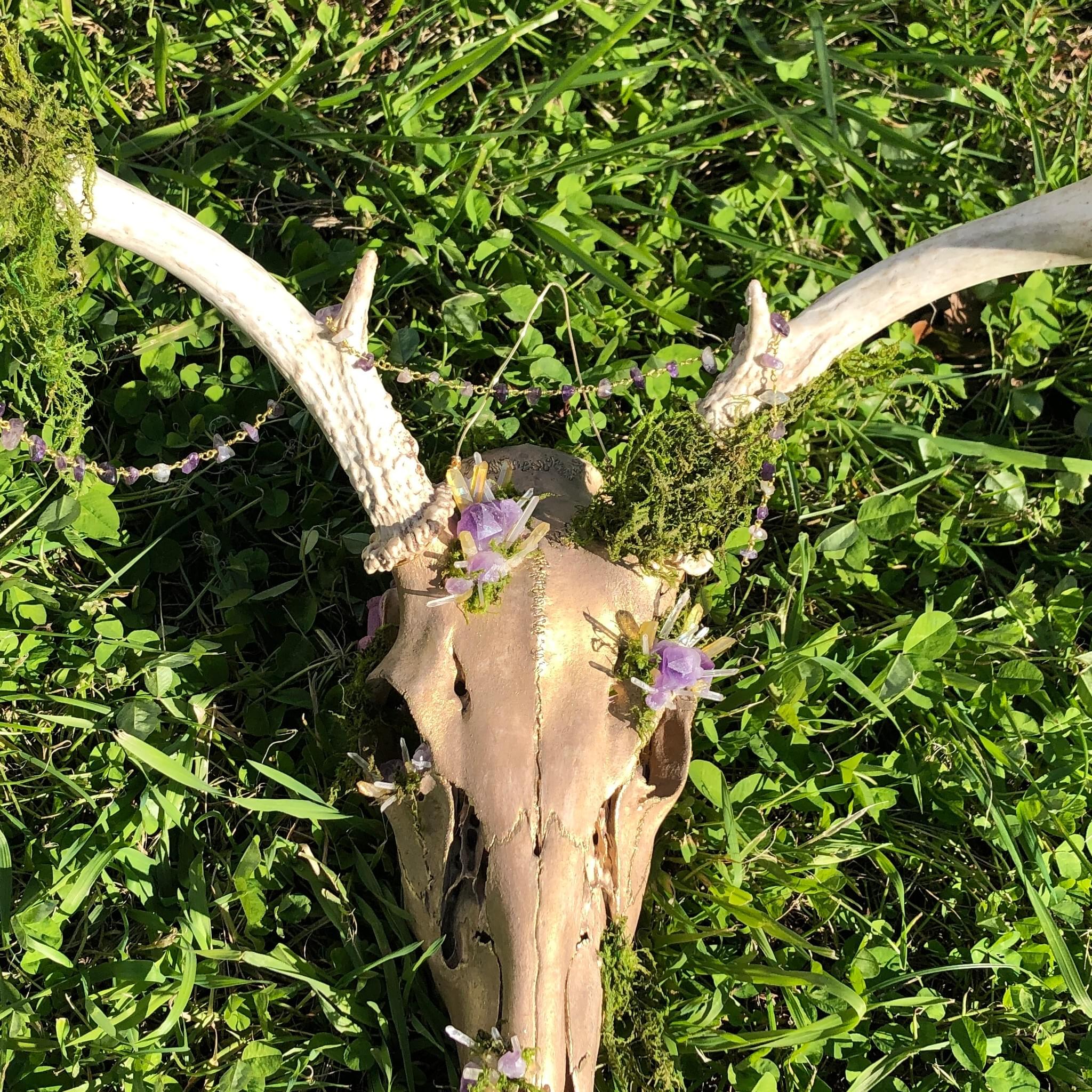 painted deer skull